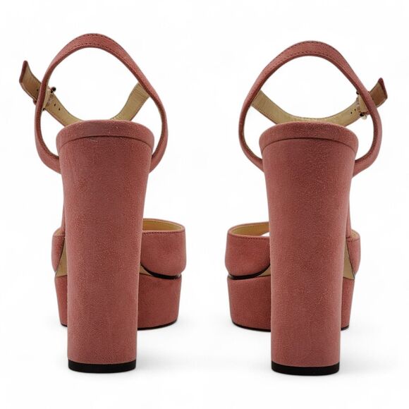 Jimmy Choo Peachy Platform Sandals 125mm - Suede - Pink 38 7.5 US $850 - Picture 4 of 9